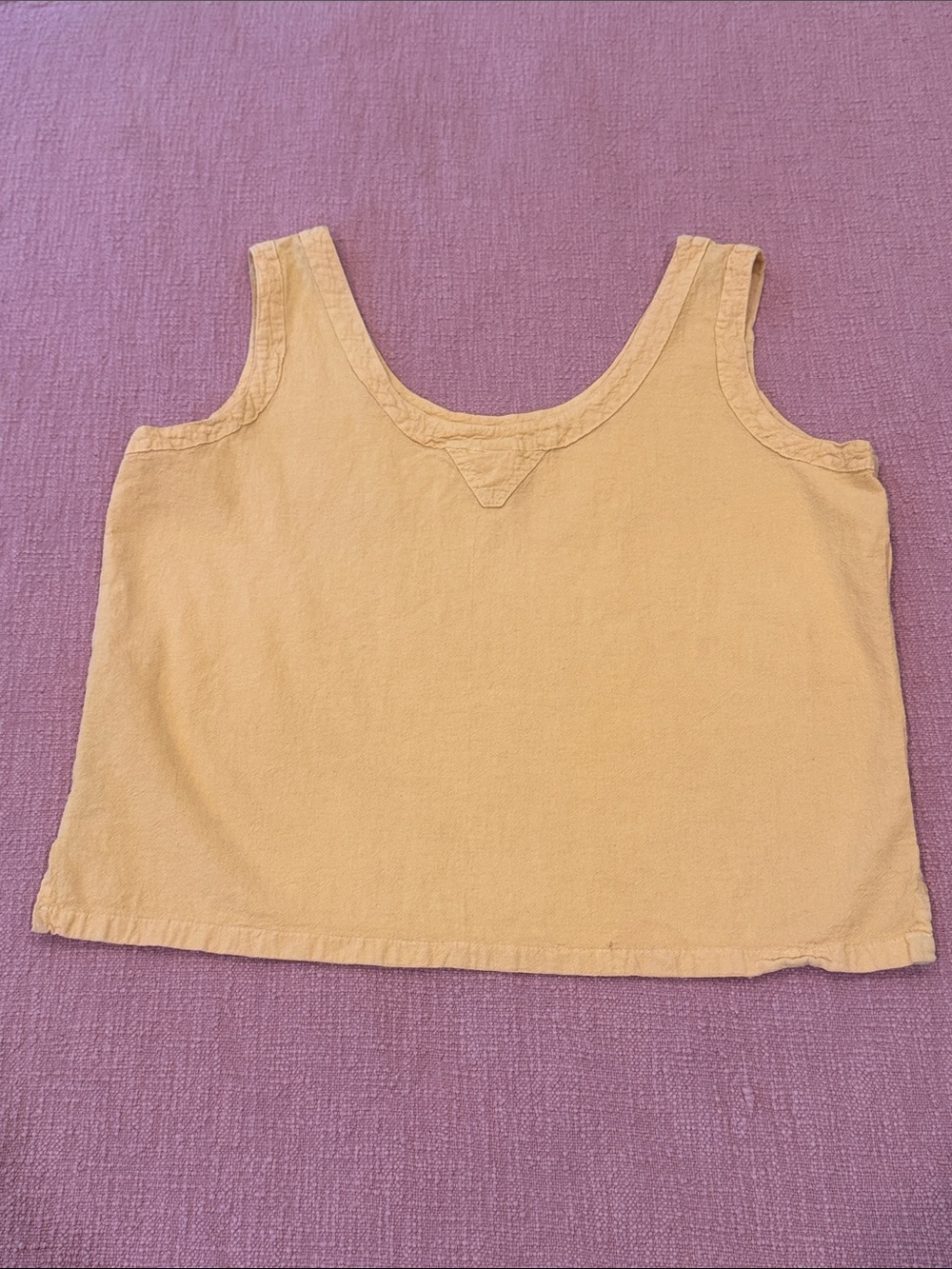 Vintage cotton Women’s Tank Top in Mustard Yellow made in Mexico